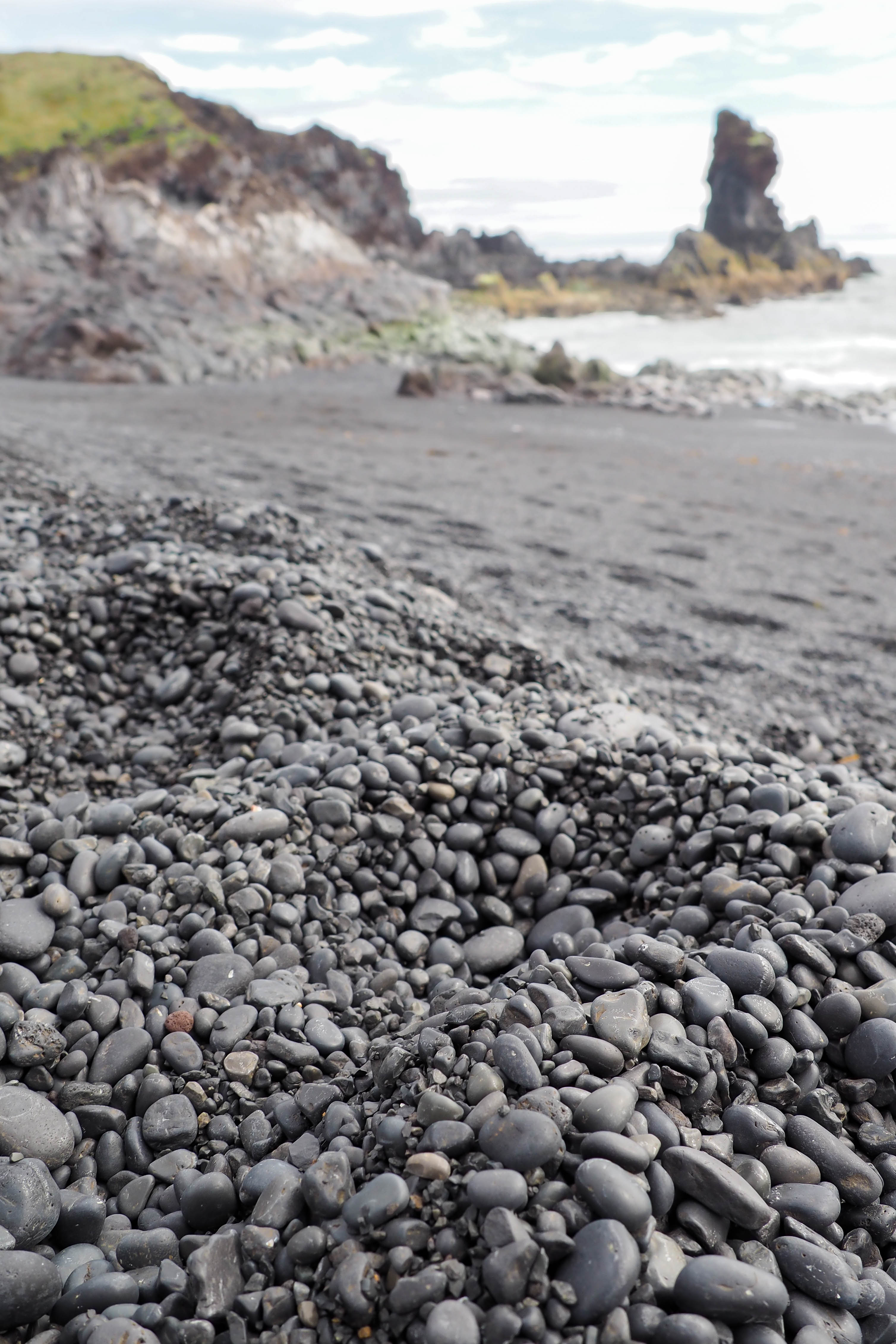 Stops on the Snaefellsness Peninsula Iceland: Djúpalónssandur Black Pebbled Beach